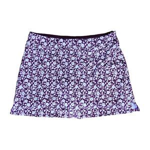 TRANQUILITY Purple Floral Pull On Stretch Waist Activewear Skort Womens Size XXL
